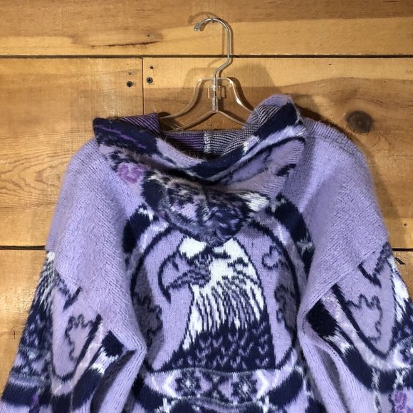 Vintage Tejidos Imalaya Wool Full Zip EAGLE NATIVE AMERICAN Jacket Womens  Sz L - Picture 9 of 11